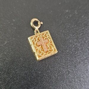 14K Gold Articulated "Praise the Lord" Bible Pendant / Charm